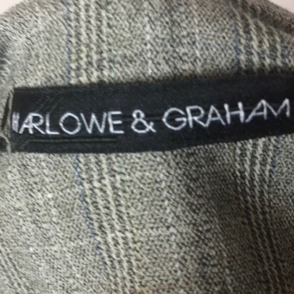 HARLOW & GRAHAM Plaid Bell Sleeve Top Extra Small - Picture 9 of 9